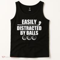 Funny Easily Distracted By Balls Golfing Fan Tank Top thumb 2