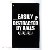 Funny Easily Distracted By Balls Golfing Fan Golf Towel thumb 0