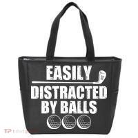 Funny Easily Distracted By Balls Golfing Fan Tote Bag thumb 0