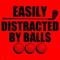 Funny Easily Distracted By Balls Golfing Fan Santa Hat thumb 1