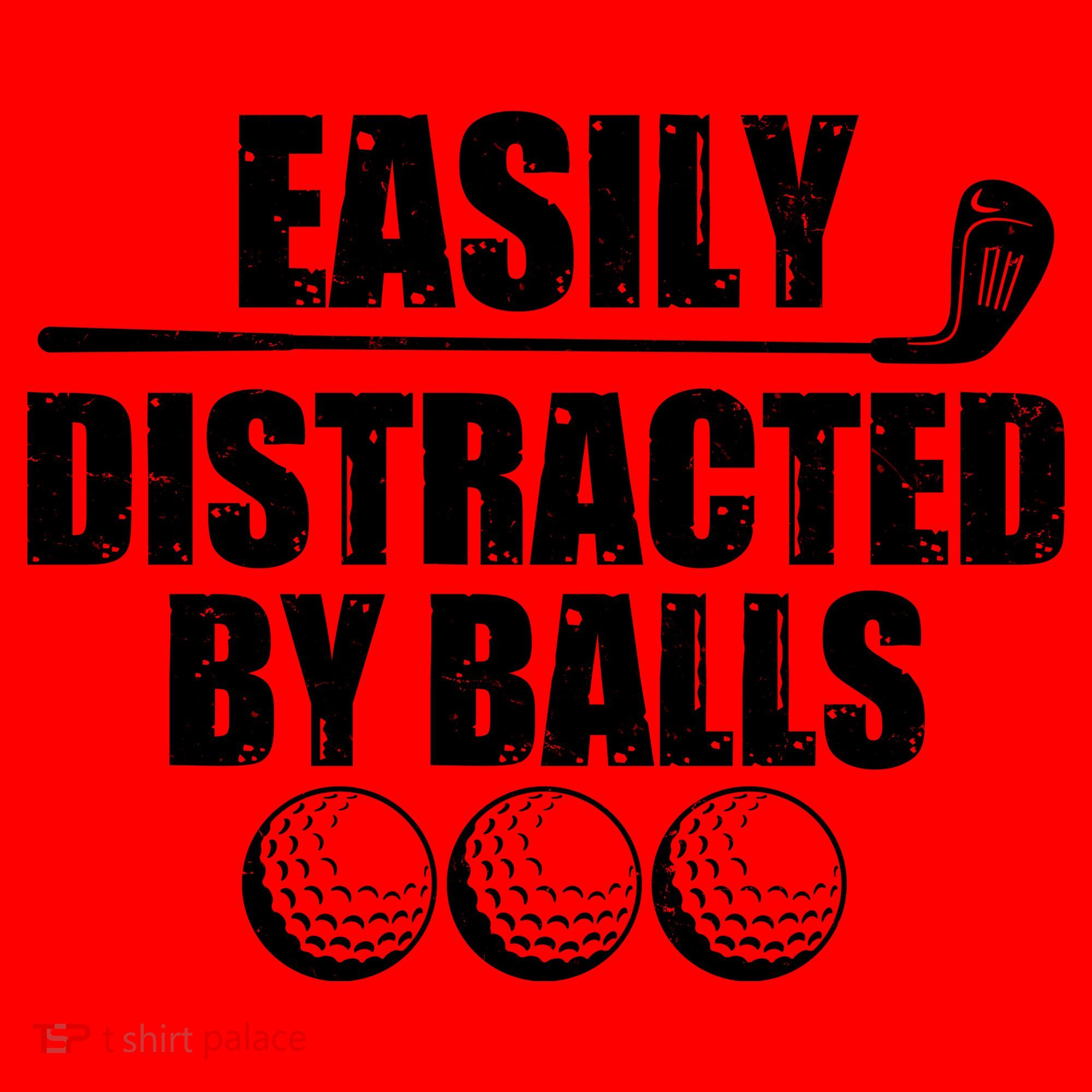 Funny Easily Distracted By Balls Golfing Fan Santa Hat
