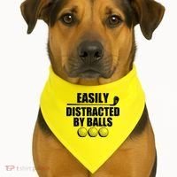 Funny Easily Distracted By Balls Golfing Fan USA-Made Doggie Bandana thumb 1