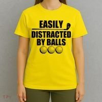 Funny Easily Distracted By Balls Golfing Fan T-Shirt thumb 4