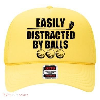 Funny Easily Distracted By Balls Golfing Fan Hat