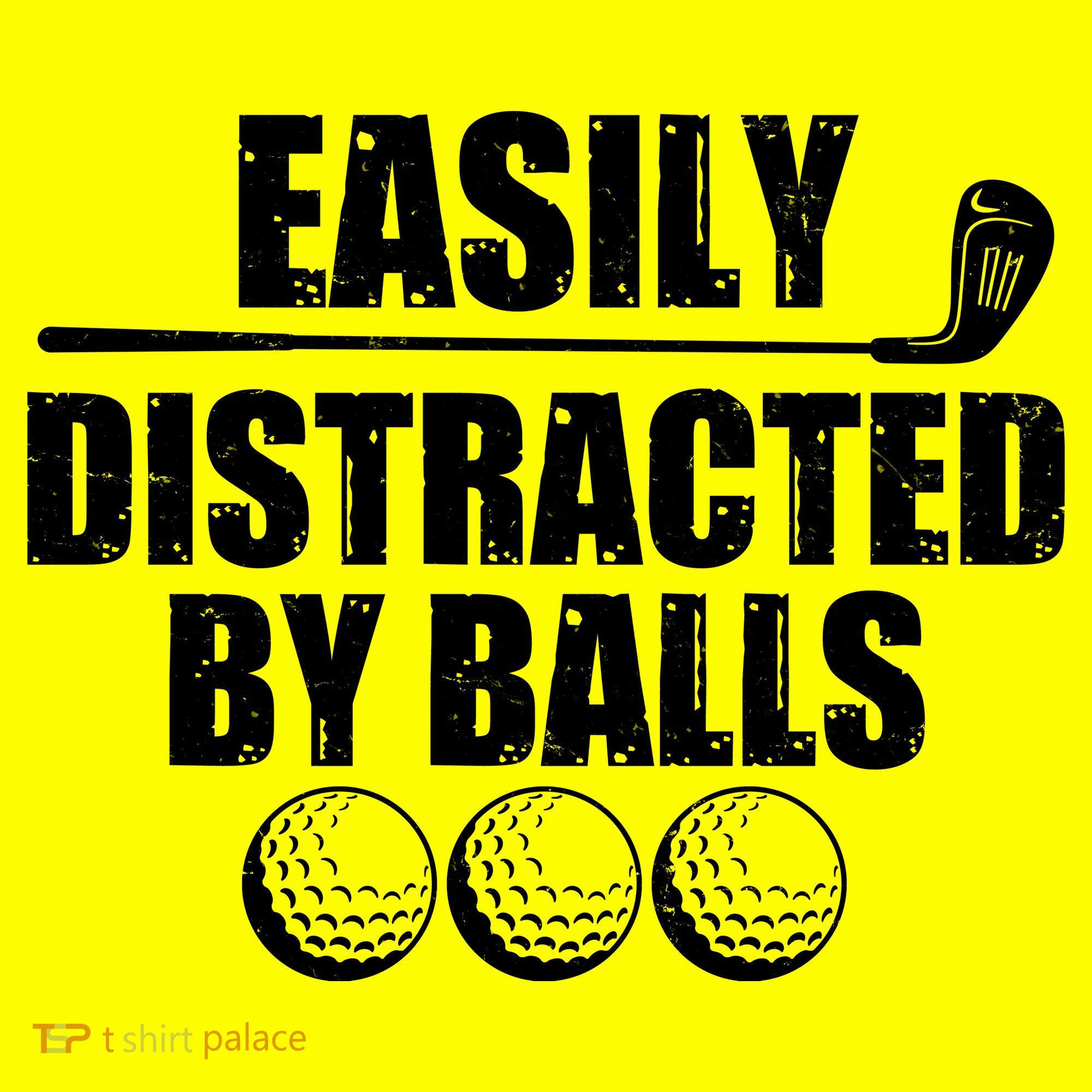 Funny Easily Distracted By Balls Golfing Fan Kids T-Shirt
