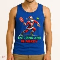 Funny Eat Dink Be Merry Santa Claus Pickleball Christmas Gift For Xmas Tank Top thumb 3
