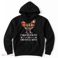 funny Easily Distracted By Chickens And Books Hoodie thumb 0