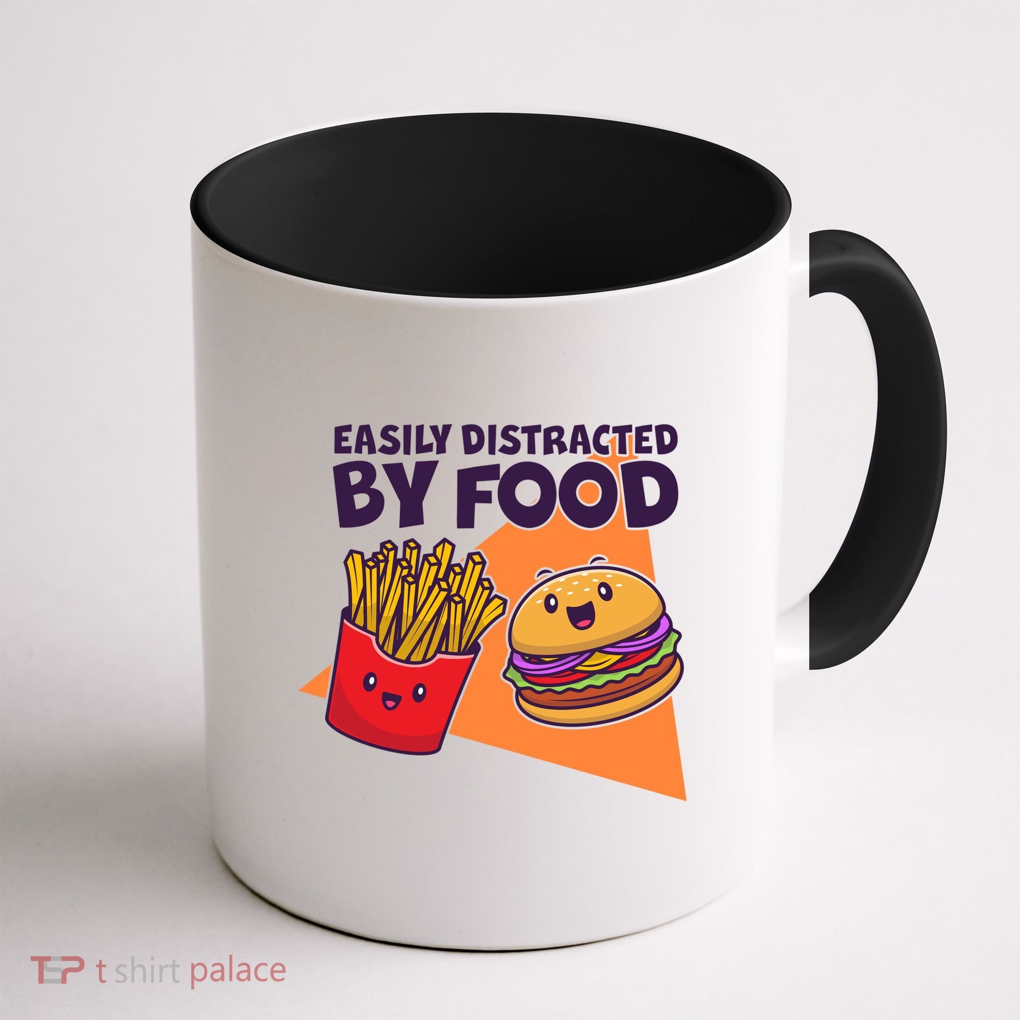 Funny Easily DIstracted By Food Cute Burger and Fries Coffee Mug