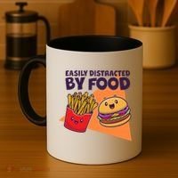 Funny Easily DIstracted By Food Cute Burger and Fries Coffee Mug thumb 4