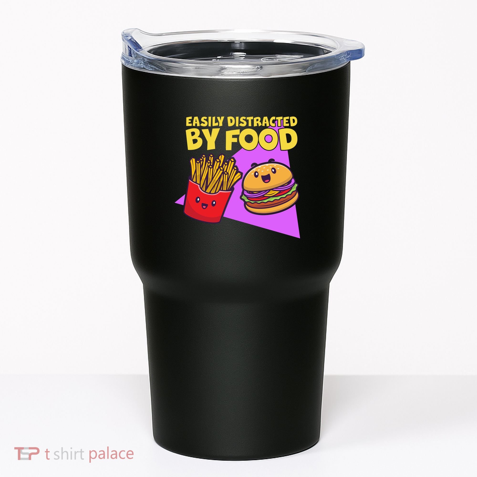 Funny Easily DIstracted By Food Cute Burger and Fries Tumbler