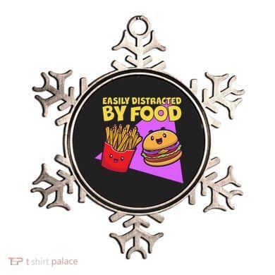 Funny Easily DIstracted By Food Cute Burger and Fries Ornament