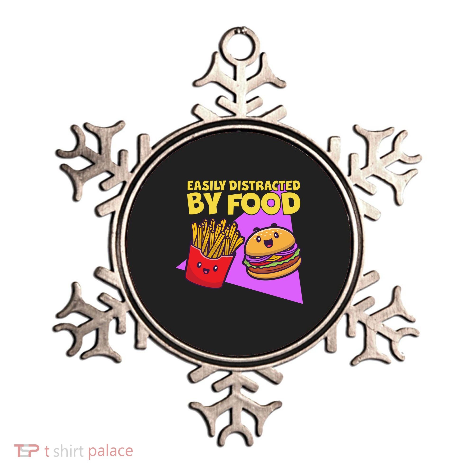 Funny Easily DIstracted By Food Cute Burger and Fries Ornament