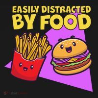 Funny Easily DIstracted By Food Cute Burger and Fries Ornament thumb 1