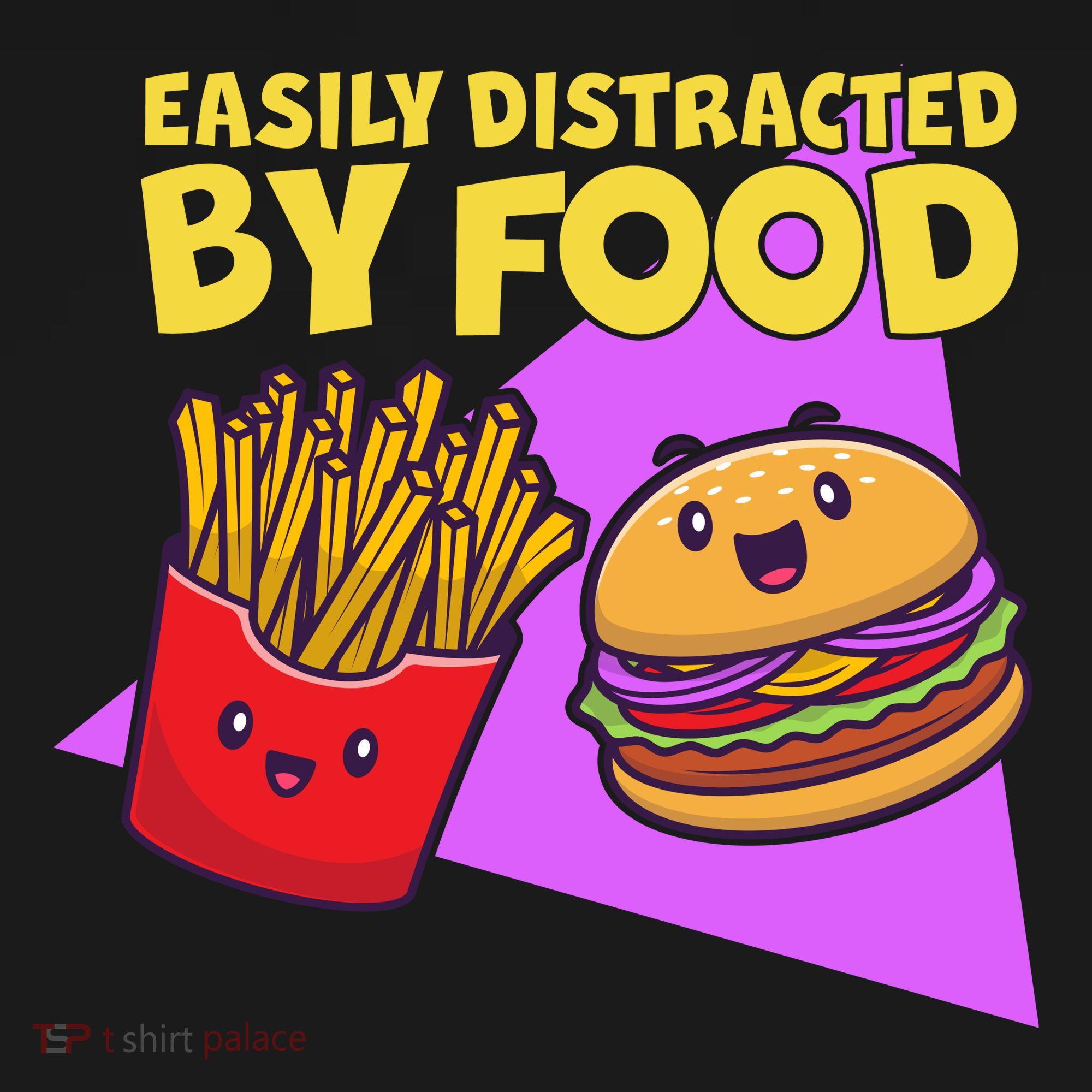 Funny Easily DIstracted By Food Cute Burger and Fries Ornament