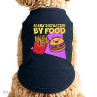 Funny Easily DIstracted By Food Cute Burger and Fries Doggie Tank thumb 0