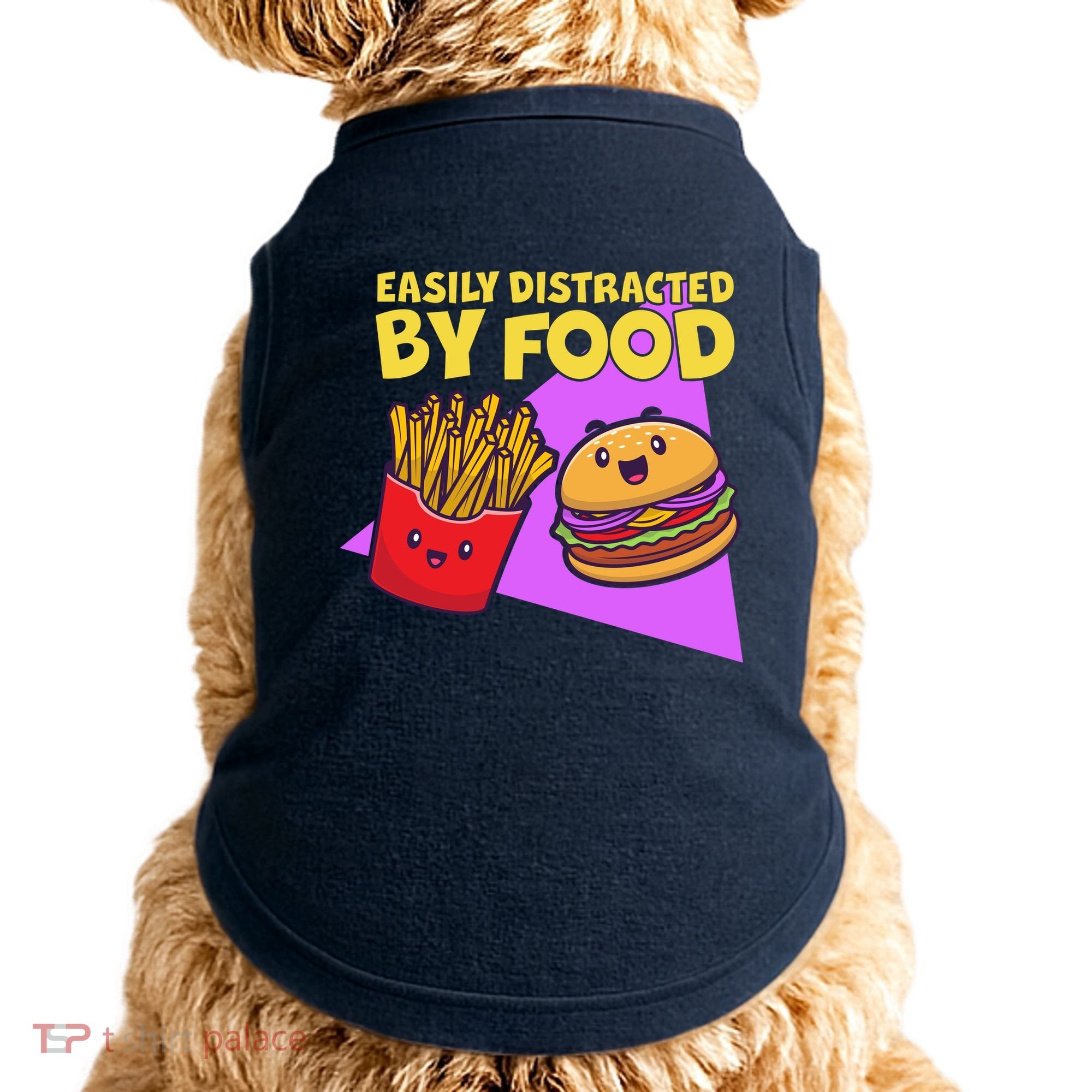 Funny Easily DIstracted By Food Cute Burger and Fries Doggie Tank