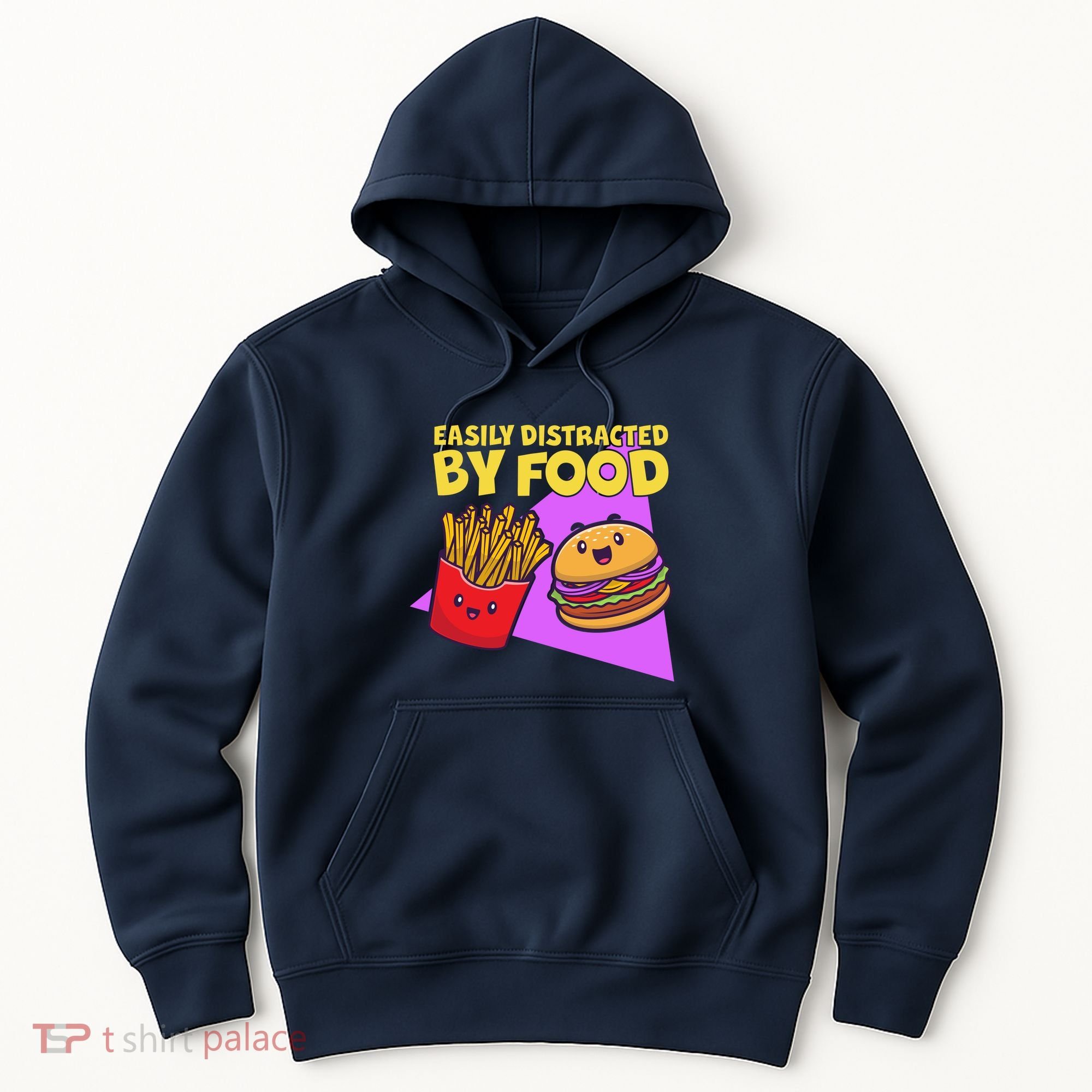 Funny Easily DIstracted By Food Cute Burger and Fries Hoodie