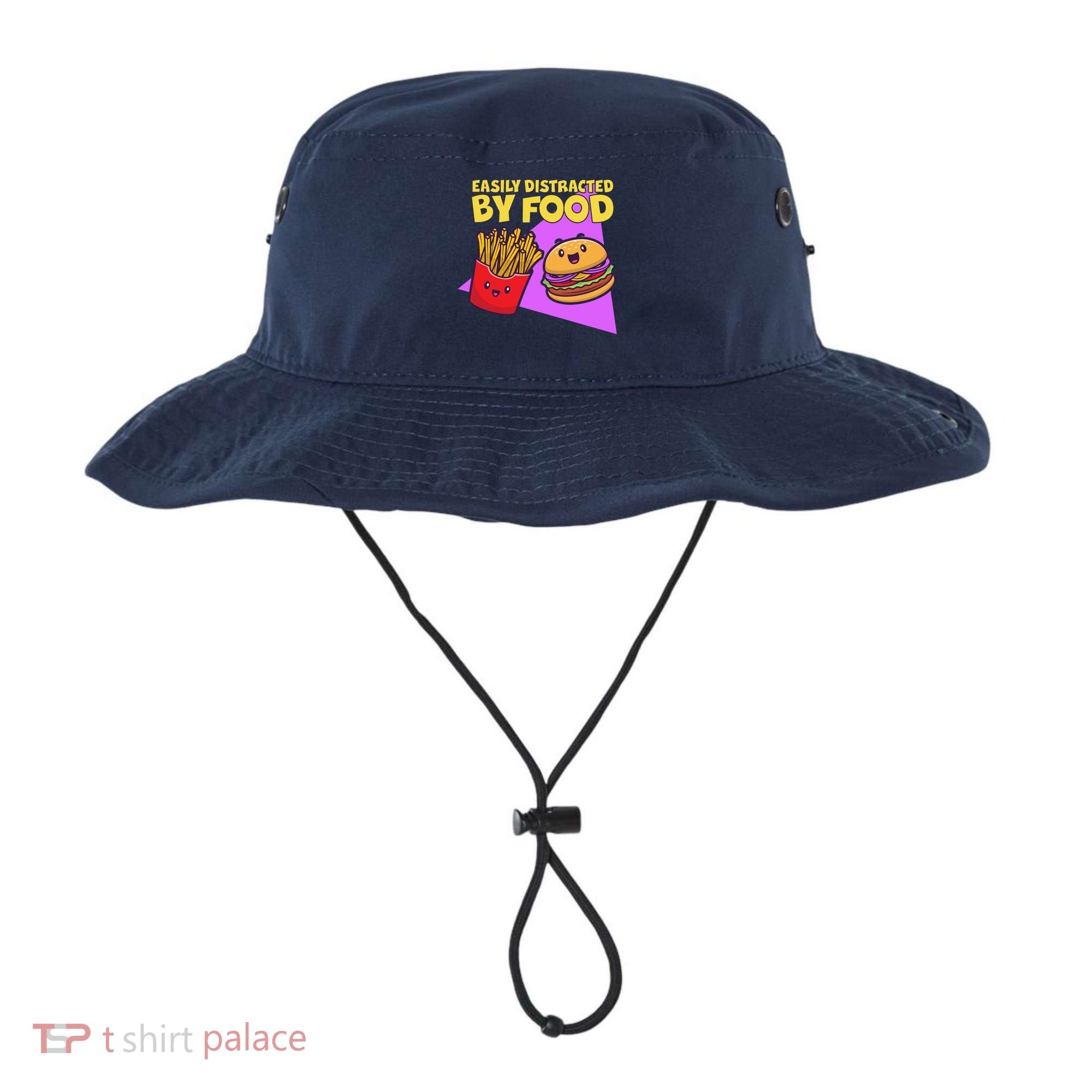 Funny Easily DIstracted By Food Cute Burger and Fries Bucket Hat
