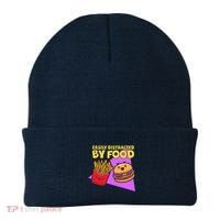 Funny Easily DIstracted By Food Cute Burger and Fries Beanie thumb 0