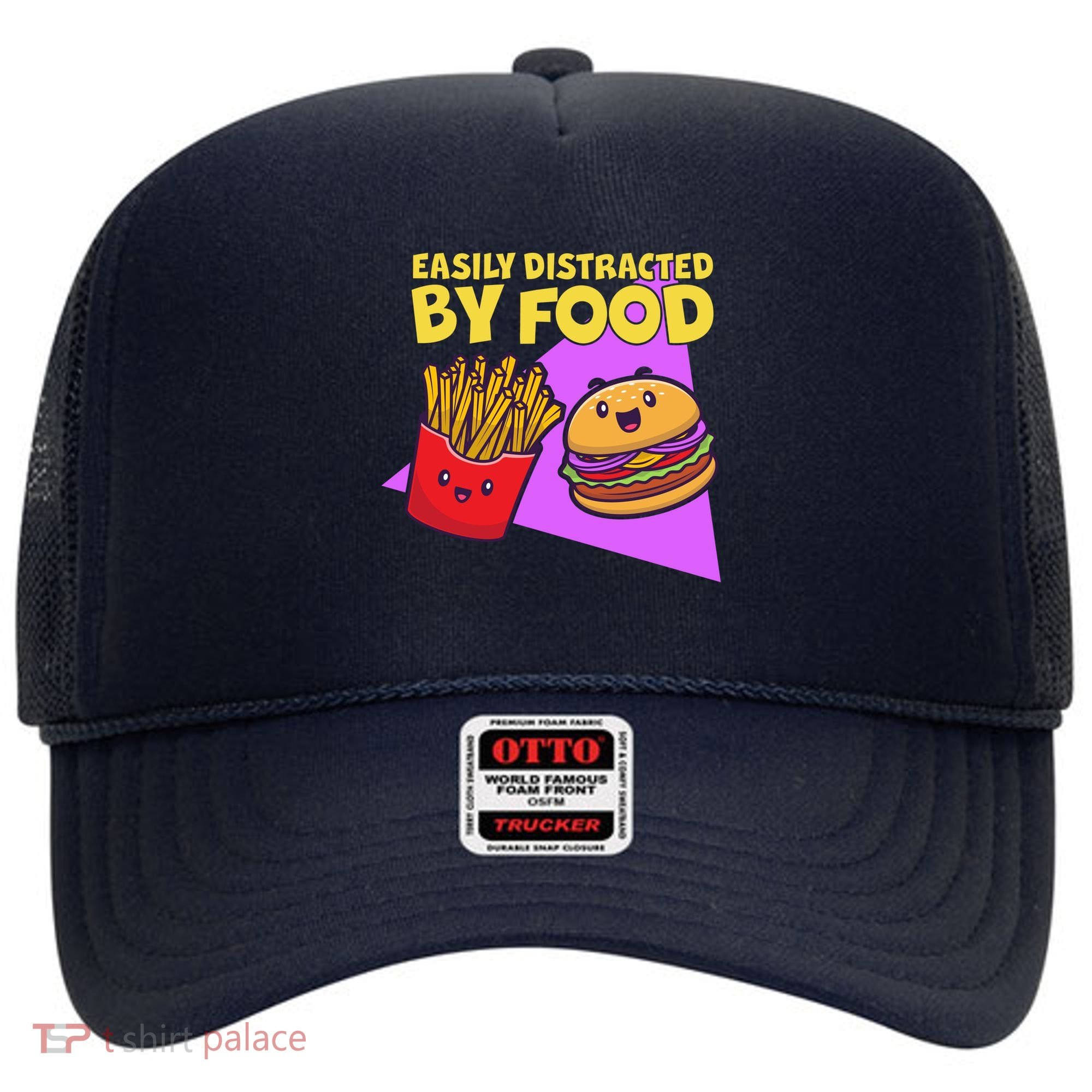 Funny Easily DIstracted By Food Cute Burger and Fries Hat