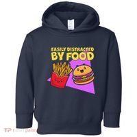Funny Easily DIstracted By Food Cute Burger and Fries Toddler Hoodie thumb 0