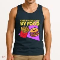 Funny Easily DIstracted By Food Cute Burger and Fries Tank Top thumb 3