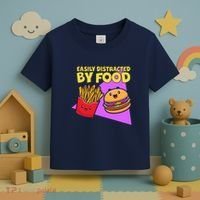Funny Easily DIstracted By Food Cute Burger and Fries Toddler T-Shirt thumb 3