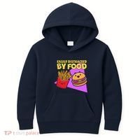 Funny Easily DIstracted By Food Cute Burger and Fries Kids Hoodie thumb 0