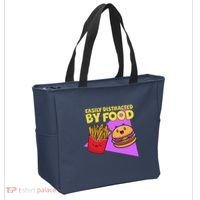 Funny Easily DIstracted By Food Cute Burger and Fries Tote Bag thumb 2