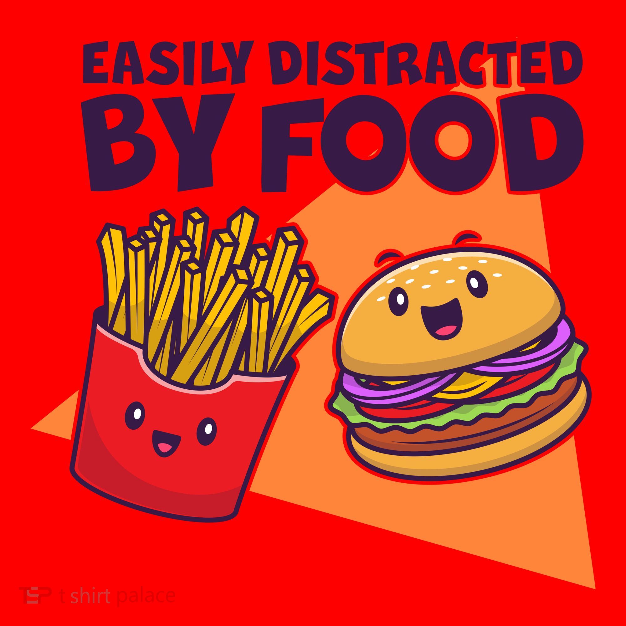 Funny Easily DIstracted By Food Cute Burger and Fries Santa Hat