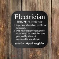Funny Electrician Definition Shirt Electrical Engineer Gift Coaster thumb 0