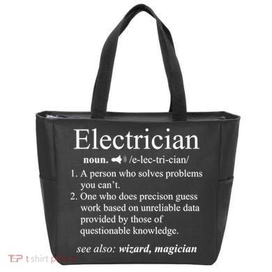 Funny Electrician Definition Shirt Electrical Engineer Gift Tote Bag