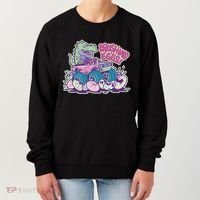 Funny Easter Dinosaur Monster Truck Crushing Eggs Women's Sweatshirt thumb 0