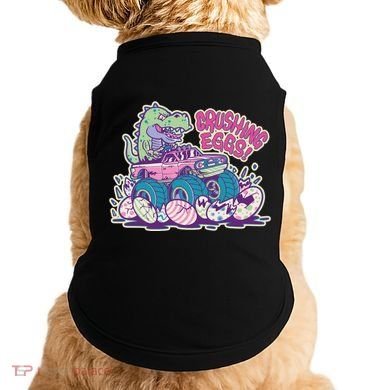 Funny Easter Dinosaur Monster Truck Crushing Eggs Doggie Tank
