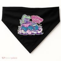 Funny Easter Dinosaur Monster Truck Crushing Eggs USA-Made Doggie Bandana thumb 0
