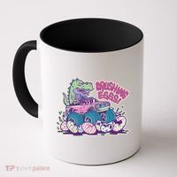 Funny Easter Dinosaur Monster Truck Crushing Eggs Coffee Mug thumb 0
