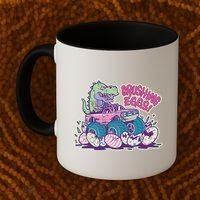 Funny Easter Dinosaur Monster Truck Crushing Eggs Coffee Mug thumb 2