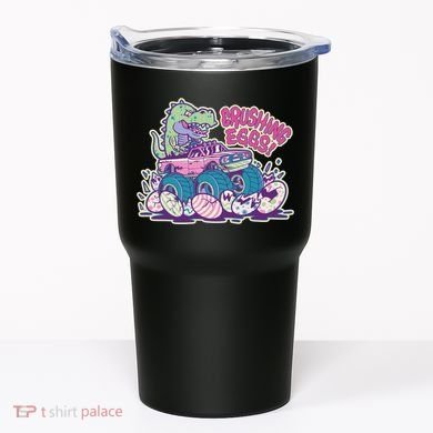 Funny Easter Dinosaur Monster Truck Crushing Eggs Tumbler