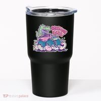 Funny Easter Dinosaur Monster Truck Crushing Eggs Tumbler thumb 0