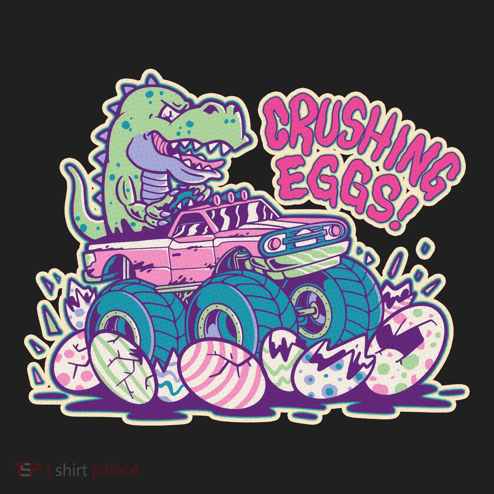 Funny Easter Dinosaur Monster Truck Crushing Eggs Tumbler