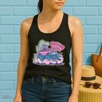 Funny Easter Dinosaur Monster Truck Crushing Eggs Women's Tank Top thumb 2