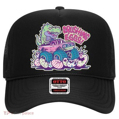 Funny Easter Dinosaur Monster Truck Crushing Eggs Hat