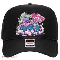Funny Easter Dinosaur Monster Truck Crushing Eggs Hat thumb 0
