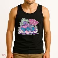 Funny Easter Dinosaur Monster Truck Crushing Eggs Tank Top thumb 3
