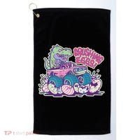 Funny Easter Dinosaur Monster Truck Crushing Eggs Golf Towel thumb 0