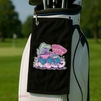 Funny Easter Dinosaur Monster Truck Crushing Eggs Golf Towel thumb 2