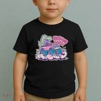 Funny Easter Dinosaur Monster Truck Crushing Eggs Toddler T-Shirt thumb 2