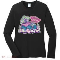 Funny Easter Dinosaur Monster Truck Crushing Eggs Women's Long Sleeve Shirt thumb 0
