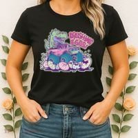 Funny Easter Dinosaur Monster Truck Crushing Eggs Women's T-Shirt thumb 2