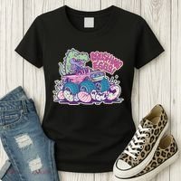 Funny Easter Dinosaur Monster Truck Crushing Eggs Women's T-Shirt thumb 3